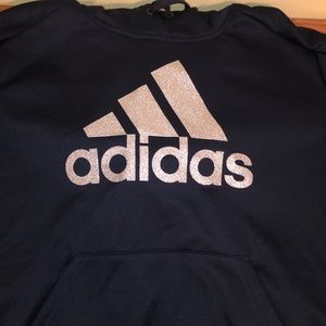 Glitter logo adidas clima warm hoodie